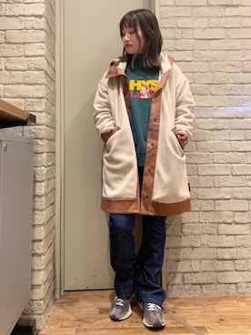 「サステナブル」｜「アイテム（スウェット）」を使った、mariko.tさん（レディース・161cm）の秋コーディネート