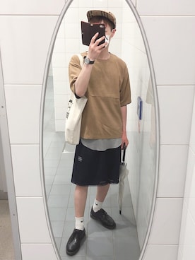「STUDIOUS（ステュディオス）のアイテム（その他トップス）」を使った、Shingo.さん（メンズ・165cm）の夏コーディネート