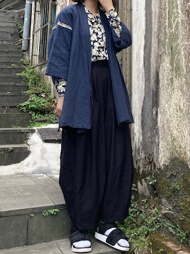 「adidas（アディダス）のアイテム（サンダル、ブラック系）」を使った、安柏さん（レディース・168cm）の夏コーディネート