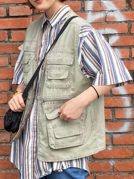 「CASIO（カシオ）のアイテム（腕時計、イエロー系）」を使った、安柏さん（レディース・168cm）の春コーディネート