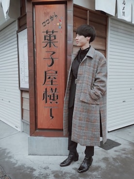 「マルジェラ」｜「アイテム（ステンカラーコート）」を使った、isseiさん（メンズ・172cm）の春コーディネート