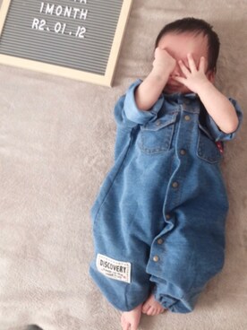 「60cm」｜「アイテム（オールインワン・サロペット）」を使った、KYO*AYAさん（レディース・154cm）の春コーディネート