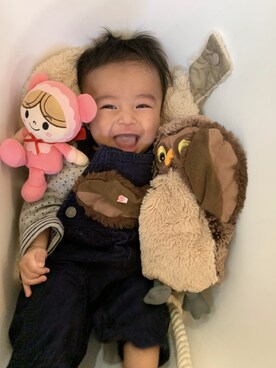 「60cm」｜「アイテム（オールインワン・サロペット）」を使った、KYO*AYAさん（レディース・154cm）の春コーディネート