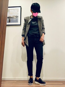 「シック」｜「アイテム（ノーカラージャケット）」を使った、seiginomikataさん（レディース・155cm）の冬コーディネート