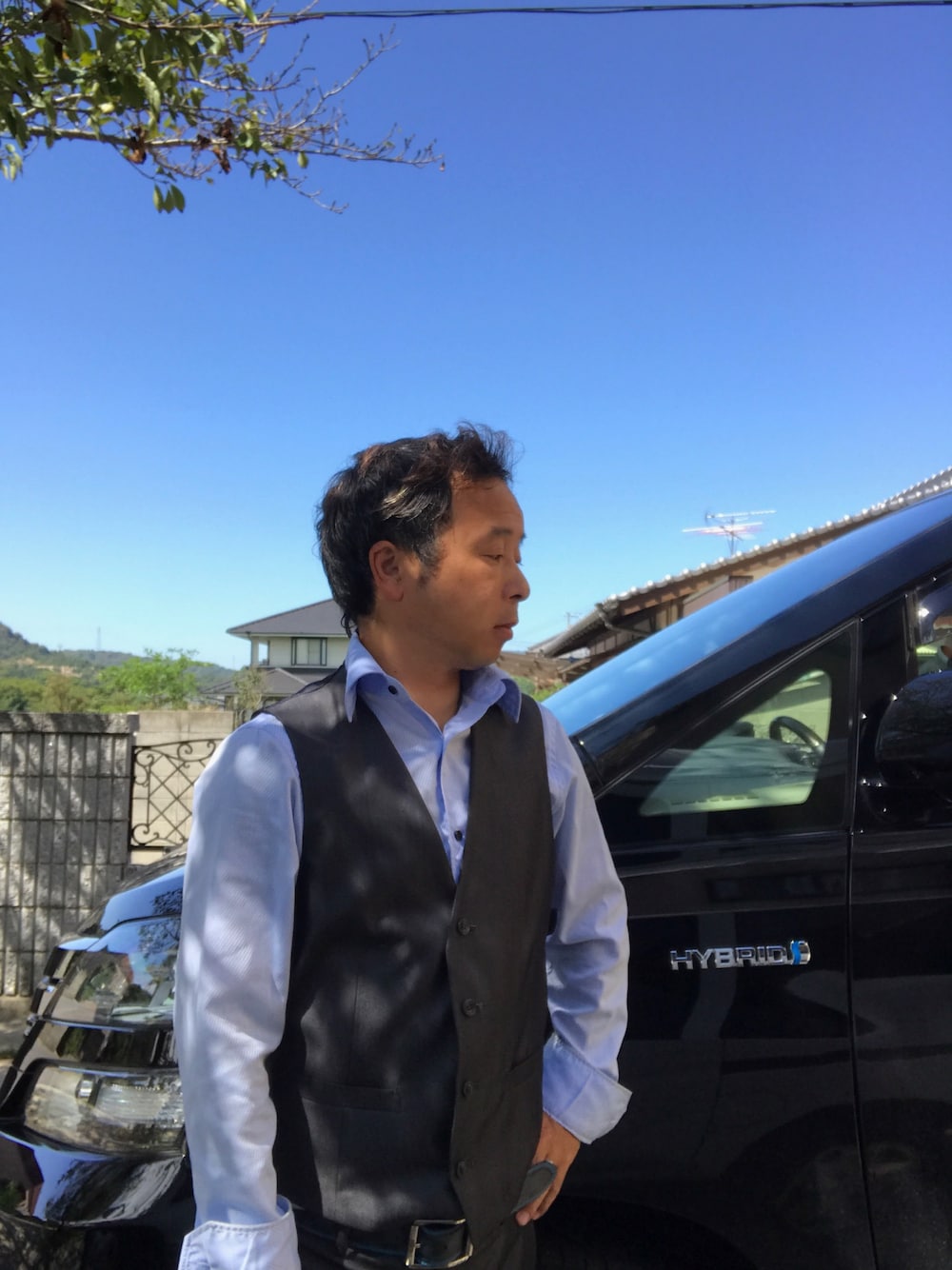 「COMME CA DU MODEのアイテム（シャツ/ブラウス、ブルー系）」を使った、Ryoichiさん（メンズ・158cm）の秋コーディネートの1枚目の写真