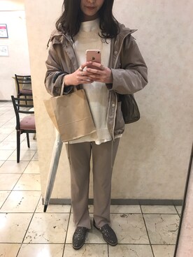 「GUコーデ」｜「アイテム（マウンテンパーカー）」を使った、AIRIさん（レディース・170cm）の春コーディネート