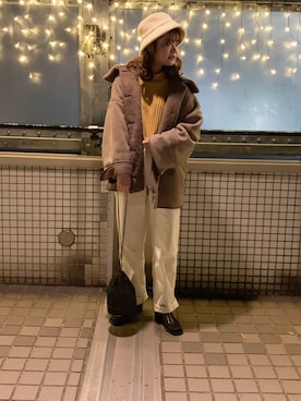 「KBF+」｜「アイテム（その他アウター）」を使った、AIRIさん（レディース・170cm）の冬コーディネート