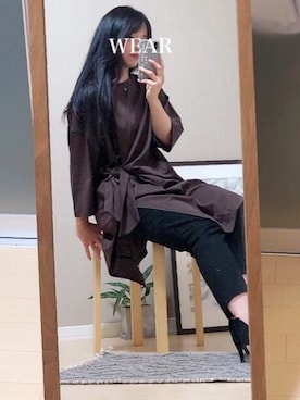 「coca（coca）（コカ）のアイテム（チュニック）」を使った、７５さん（レディース・164cm）の冬コーディネート
