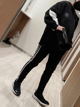 「CAMP7（キャンプセブン）の【CAMP7】エンボスロゴＴシャツ（Tシャツ/カットソー）」を使った、りすたさん（レディース・156cm）の冬コーディネート