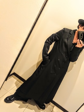 「KMRii」｜「アイテム（チェスターコート）」を使った、サトケンさん（メンズ・160cm）の冬コーディネート
