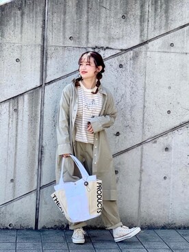 「シアタープロダクツ(THEATRE PRODUCTS)」｜「アイテム（その他アウター）」を使った、yukaさん（レディース・153cm）の春コーディネート