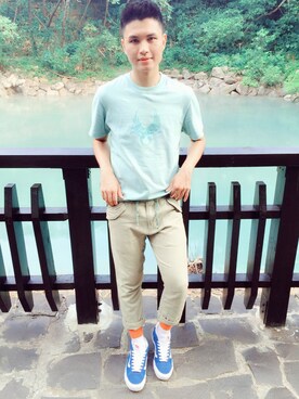 「REMIX（リミックス）のアイテム（パンツ）」を使った、林阿伯さん（メンズ・175cm）の秋コーディネート