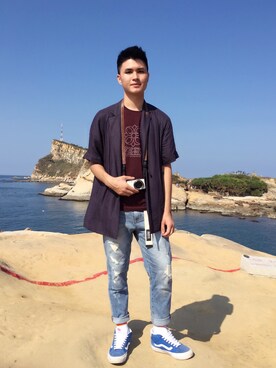 「TAKI（タキ）のアイテム」を使った、林阿伯さん（メンズ・175cm）の秋コーディネート