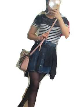 「ALDO（アルド）のアイテム（ショルダーバッグ）」を使った、りぽんさん（レディース・155cm）の春コーディネート