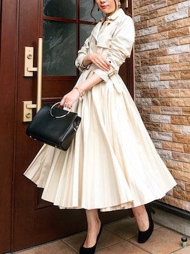 「eimy istoire」｜「アイテム（トレンチコート）」を使った、Maki❤︎さん（レディース・161cm）の春コーディネート