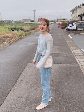 ayame💄💕さんの「シースルーメローフリルブラウス / キャミ付き（who's who Chico）」を使ったコーディネート