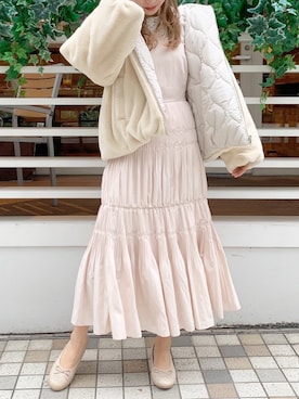 「one after another NICE CLAUP（ワンアフターアナザーナイスクラップ）のアイテム（バレエシューズ、ゴールド系）」を使った、ayame💄💕さん（レディース・163cm）の冬コーディネート