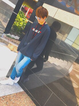 「バラ柄」｜「アイテム（その他）」を使った、taigaさん（メンズ・180cm）の夏コーディネート