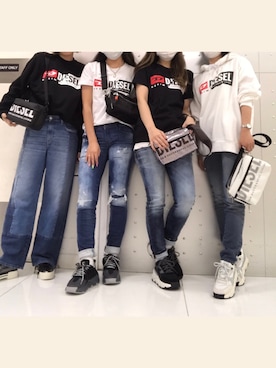 「DIESEL（ディーゼル）のアイテム（Tシャツ/カットソー）」を使った、Yさん（レディース・164cm）の夏コーディネート