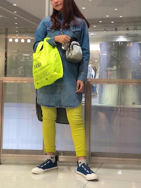 「アイテム（エコバッグ/サブバッグ、その他）」を使った、Yさん（レディース・164cm）の春コーディネート