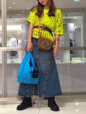 「アイテム（エコバッグ/サブバッグ、その他）」を使った、Yさん（レディース・164cm）の春コーディネート