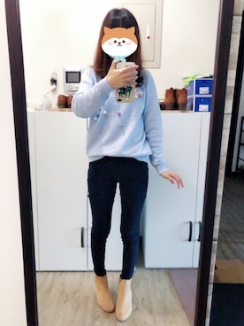 「EYESCREAM（アイスクリーム）のアイテム」を使った、momoさん（レディース・156cm）の冬コーディネート