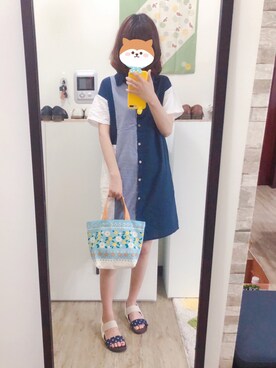「アイテム（シャツワンピース）」を使った、momoさん（レディース・155cm・20代）の秋コーディネート