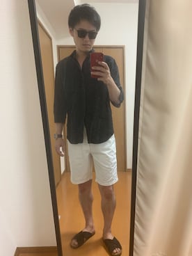 「URBAN RESEARCH（アーバンリサーチ）のアイテム（サンダル）」を使った、Yasuさん（メンズ・175cm）の夏コーディネート