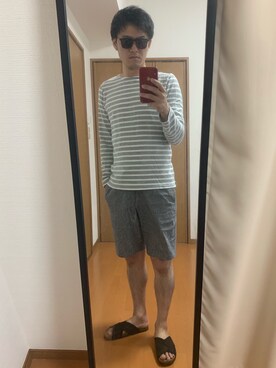 「URBAN RESEARCH（アーバンリサーチ）のアイテム（サンダル）」を使った、Yasuさん（メンズ・175cm）の夏コーディネート