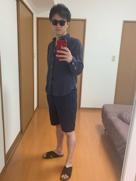 「URBAN RESEARCH（アーバンリサーチ）のアイテム（サンダル）」を使った、Yasuさん（メンズ・175cm）の夏コーディネート