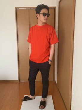 「URBAN RESEARCH（アーバンリサーチ）のアイテム（サンダル）」を使った、Yasuさん（メンズ・175cm）の夏コーディネート