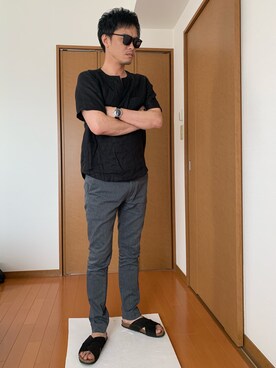 「URBAN RESEARCH（アーバンリサーチ）のアイテム（サンダル）」を使った、Yasuさん（メンズ・174cm）の夏コーディネート