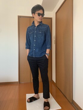「URBAN RESEARCH（アーバンリサーチ）のアイテム（サンダル）」を使った、Yasuさん（メンズ・174cm）の秋コーディネート