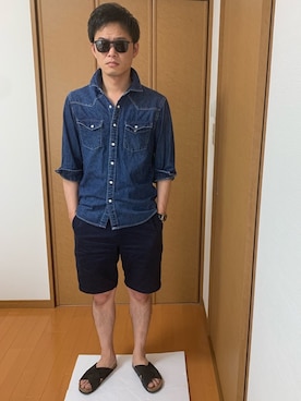 「URBAN RESEARCH（アーバンリサーチ）のアイテム（サンダル）」を使った、Yasuさん（メンズ・175cm）の夏コーディネート