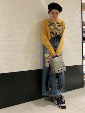 「アイテム（バックパック/リュック、シルバー系）」を使った、girikoさん（レディース・165cm）の春コーディネート