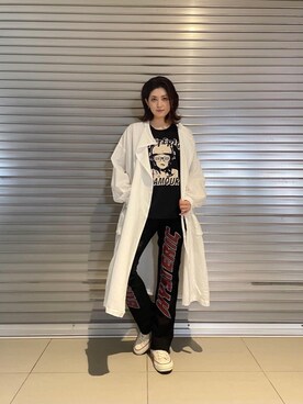 「長袖シャツ」｜「アイテム（その他アウター）」を使った、girikoさん（レディース・165cm）の春コーディネート