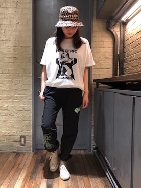 「ﾋﾞｯｸﾞｼﾙｴｯﾄ」｜「アイテム（帽子）」を使った、girikoさん（レディース・165cm）の春コーディネート