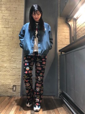 「らふこーで」｜「アイテム（スウェットパンツ）」を使った、girikoさん（レディース・165cm）の春コーディネート