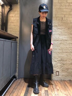 「みりたりー」｜「アイテム（帽子）」を使った、girikoさん（レディース・165cm）の春コーディネート