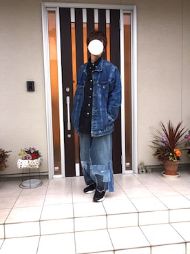 「SPINNS（スピンズ）のアイテム（デニムジャケット）」を使った、Shoさん（メンズ・175cm）の冬コーディネート