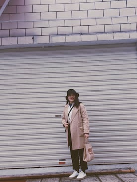 「カメラ日和（カメラビヨリ）のアイテム（サンバイザー、ブラック系）」を使った、Tianloorさん（レディース）の春コーディネート