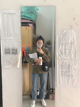 「ZARA（ザラ）のアイテム（トップス、グリーン系）」を使った、Tianloorさん（レディース）の春コーディネート