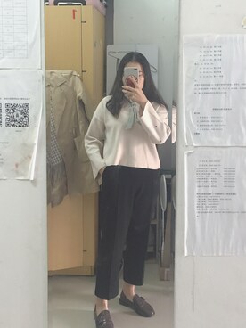 「paravion（パラビオン）のアイテム（トップス、ベージュ系）」を使った、Tianloorさん（レディース）の春コーディネート
