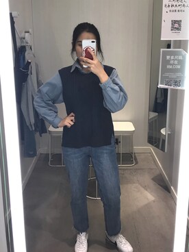 「in mindのアイテム（トップス、ブルー系）」を使った、Tianloorさん（レディース）の春コーディネート