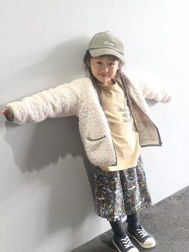 「アイテム（スカート）」を使った、＊sara＊さん（キッズ・100cm）の春コーディネート