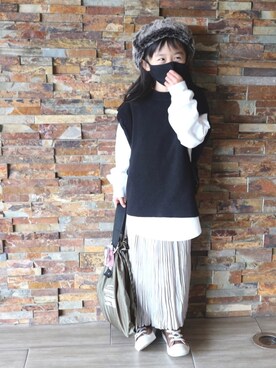 「halo commodity（ハロ　コモディティー）のアイテム」を使った、＊sara＊さん（キッズ・110cm）の冬コーディネート