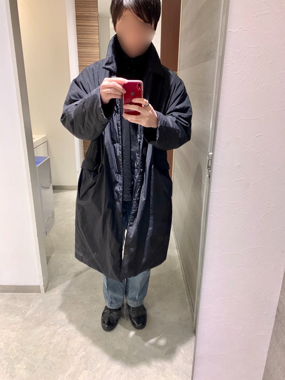 「UNIQLO、GU、今日のコーデ、休日スタイル、ブラック」｜「GUのアイテム（その他アウター、ブラック系）」を使った、asshiiiiiさん（メンズ・180cm）の冬コーディネートの1枚目の写真