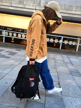 「MILKFED.（ミルクフェド）のアイテム（その他アウター）」を使った、きさん（レディース・161cm）の冬コーディネート
