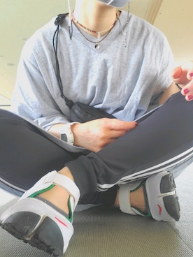 「ジャージーパンツ」｜「アイテム（腕時計）」を使った、ごだ(*∵*)さん（レディース・158cm）の夏コーディネート