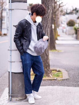 「Steven Alan（スティーブンアラン）のアイテム（レッグウェア）」を使った、［riku］さん（メンズ・172cm）の冬コーディネート